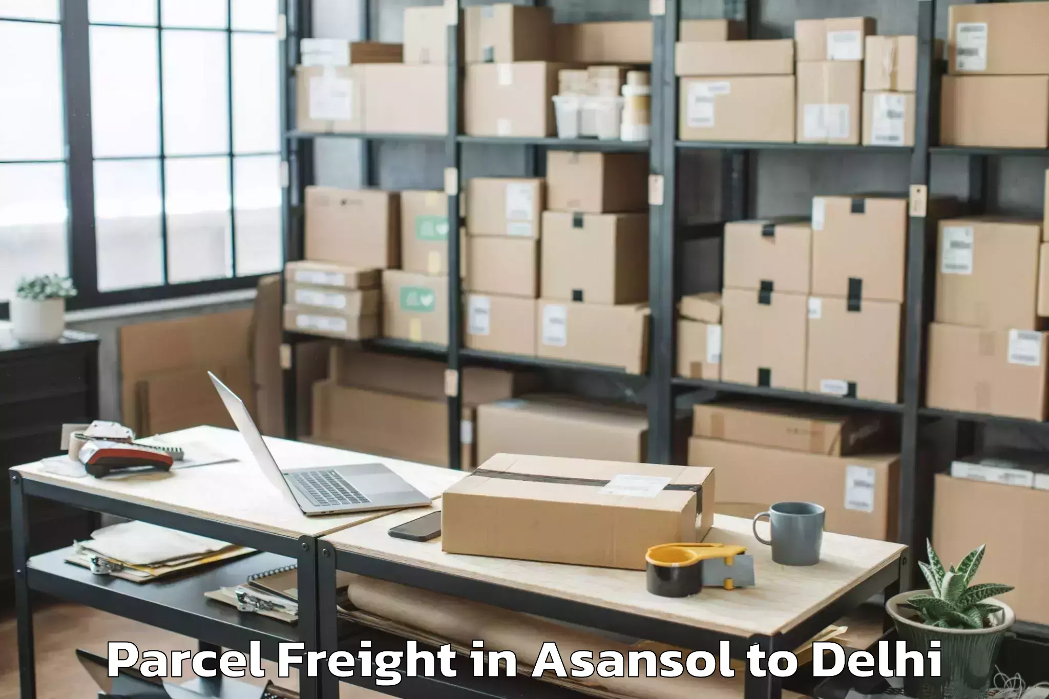 Book Asansol to V3s East Centre Mall Parcel Freight Online